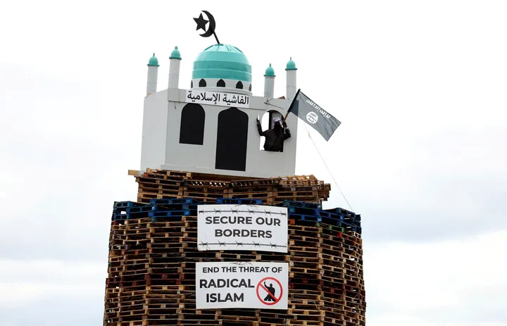 Replica mosque burned in Northern Ireland as police investigate hate crime